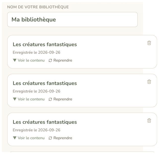 Bibliothèque de planifications dans PLANIF