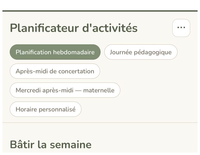4 modes de planification dans PLANIF